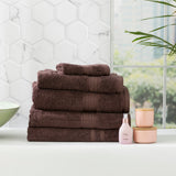 Renee Taylor Stella 650 GSM Bamboo Cotton Bath Towel Set - Cocoa (2 to 14 Piece Packs)
