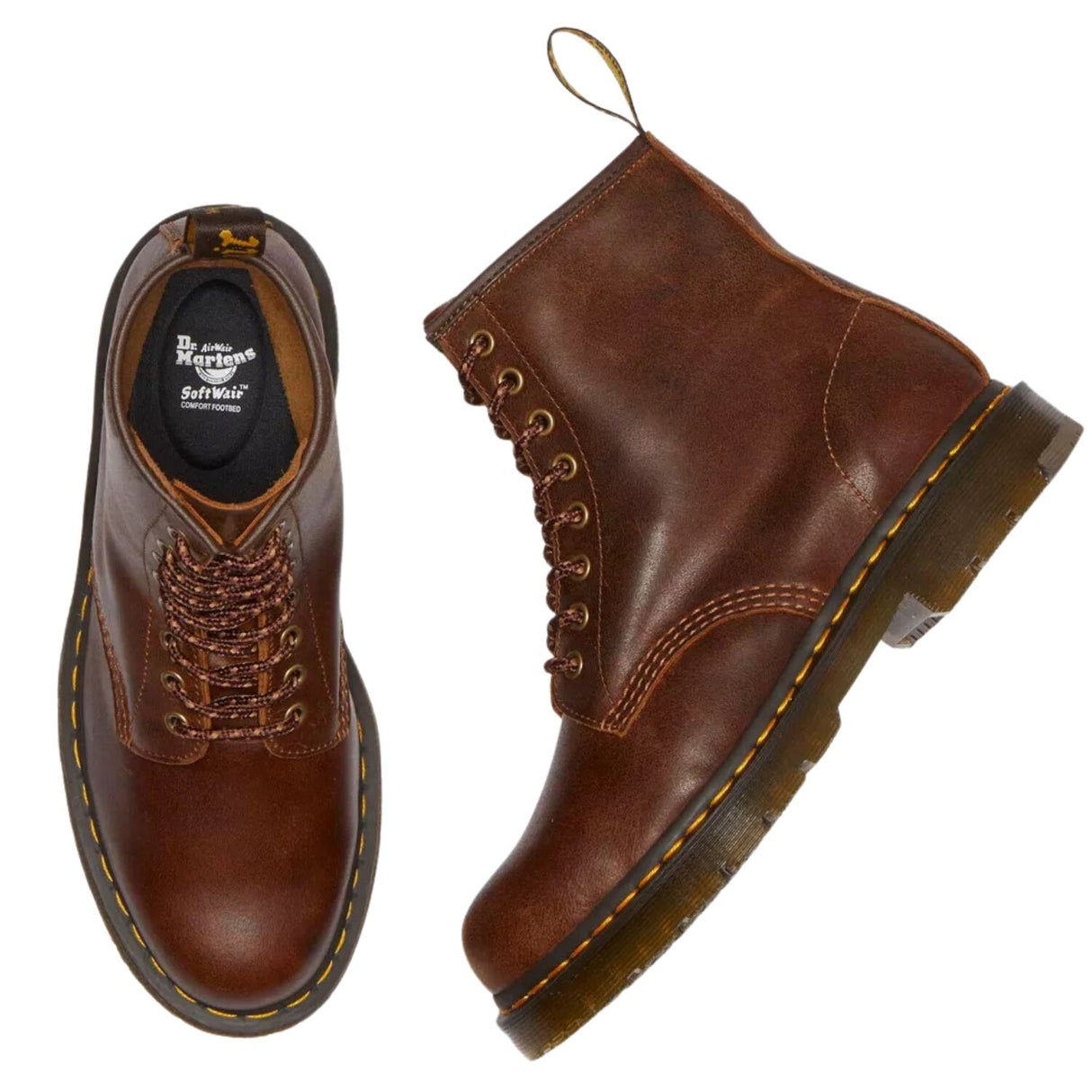 Dr. Martens 1460 Slip Resistant Boots (8 Eye Parker Life Shield Leather) - Dark Tan