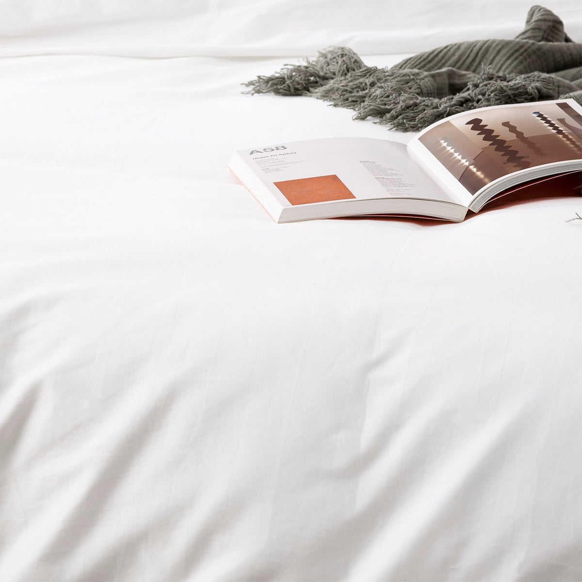 Park Avenue 500TC Natural Bamboo Cotton Quilt Cover Set - White (Anti-Wrinkle Satin Finish)