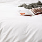Park Avenue 500TC Natural Bamboo Cotton Quilt Cover Set - White (Anti-Wrinkle Satin Finish)