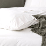 Park Avenue 500TC Natural Bamboo Cotton Quilt Cover Set - White (Anti-Wrinkle Satin Finish)