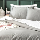 Park Avenue 500TC Natural Bamboo Cotton Quilt Cover Set - Charcoal (Anti-Wrinkle Satin Finish)