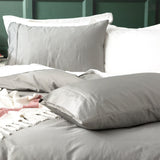 Park Avenue 500TC Natural Bamboo Cotton Quilt Cover Set - Charcoal (Anti-Wrinkle Satin Finish)