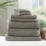 Renee Taylor Cobblestone 650 GSM Ribbed Cotton Bath Towel Set - Platinum (2 to 14 Piece Packs)