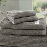 Renee Taylor Cobblestone 650 GSM Ribbed Cotton Towels - Platinum (Bath, Hand & Face Towel/Bath Sheet & Bath Mat)