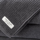 Renee Taylor Cobblestone 650 GSM Ribbed Cotton Towels - Granite (Bath, Hand & Face Towel/Bath Sheet & Bath Mat)