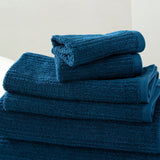 Renee Taylor Cobblestone 650 GSM Ribbed Cotton Towels - Ink (Bath, Hand & Face Towel/Bath Sheet & Bath Mat)