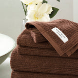 Renee Taylor Cobblestone 650 GSM Ribbed Cotton Towels - Toffee (Bath, Hand & Face Towel/Bath Sheet & Bath Mat)