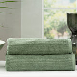 Renee Taylor Cobblestone 650 GSM Ribbed Cotton Bath Towel Set - Sage (2 to 14 Piece Packs)