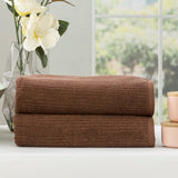 Renee Taylor Cobblestone 650 GSM Ribbed Cotton Bath Towel Set - Toffee (2 to 14 Piece Packs)