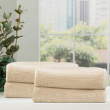 Renee Taylor Cobblestone 650 GSM Ribbed Cotton Bath Towel Set - Stone (2 to 14 Piece Packs)