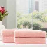 Renee Taylor Cobblestone 650 GSM Ribbed Cotton Bath Towel Set - Blush (2 to 14 Piece Packs)