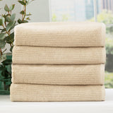 Renee Taylor Cobblestone 650 GSM Ribbed Cotton Bath Towel Set - Stone (2 to 14 Piece Packs)