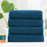 Renee Taylor Cobblestone 650 GSM Ribbed Cotton Bath Towel Set - Ink (2 to 14 Piece Packs)