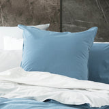 Renee Taylor Essentials Vintage Stonewashed Cotton Reversible Quilt Cover Set - Blue (OEKO-TEX Certified)