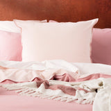 Renee Taylor Essentials Vintage Stonewashed Cotton Reversible Quilt Cover Set - Rose (OEKO-TEX Certified)