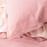 Renee Taylor Essentials Vintage Stonewashed Cotton Reversible Quilt Cover Set - Rose (OEKO-TEX Certified)