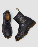 Dr. Martens 1460 Vonda Decayed Roses Leather Boots (8 Eye) - Nappa Black