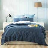 Renee Taylor Attwood Stonewashed Cotton Quilted Coverlet Set - Ink (OEKO-TEX Certified Bedspread)
