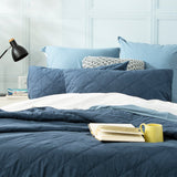 Renee Taylor Attwood Stonewashed Cotton Quilted Coverlet Set - Ink (OEKO-TEX Certified Bedspread)