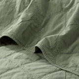 Renee Taylor Attwood Stonewashed Cotton Quilted Coverlet Set - Fern (OEKO-TEX Certified Bedspread)