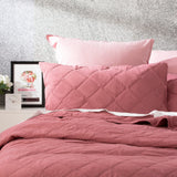 Renee Taylor Attwood Stonewashed Cotton Quilted Coverlet Set - Rose (OEKO-TEX Certified Bedspread)