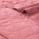 Renee Taylor Attwood Stonewashed Cotton Quilted Coverlet Set - Rose (OEKO-TEX Certified Bedspread)