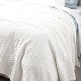 Renee Taylor Lexico Washed Cotton Waffle Blanket - White (OEKO-TEX Certified)