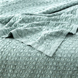 Renee Taylor Lexico Washed Cotton Waffle Blanket - Sage (OEKO-TEX Certified)