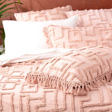 Renee Taylor Riley Vintage Washed Tufted Cotton Coverlet Set - Blush (OEKO-TEX Certified Bedspread)
