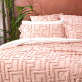 Renee Taylor Riley Vintage Washed Tufted Cotton Coverlet Set - Blush (OEKO-TEX Certified Bedspread)