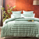 Renee Taylor Classic Vintage Washed Tufted Cotton Quilt Cover Set - Sage (OEKO-TEX Certified)