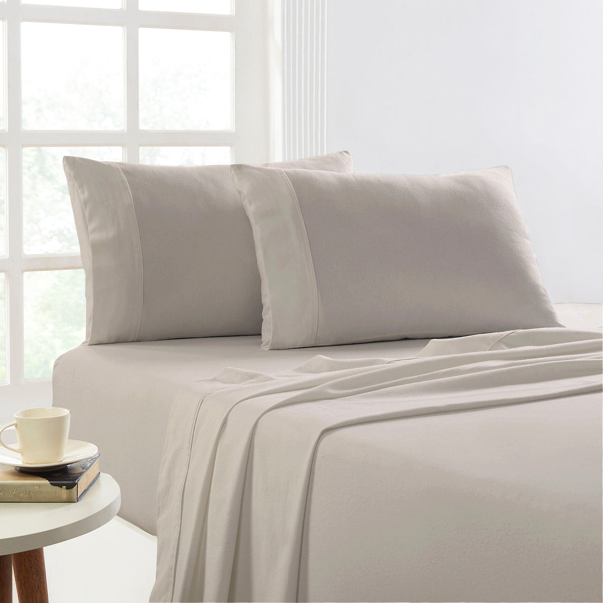 Park Avenue 175 GSM Egyptian Cotton Flannelette Bed Sheet Set - Sand