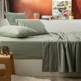 Park Avenue 175 GSM Egyptian Cotton Flannelette Bed Sheet Set - Gingham