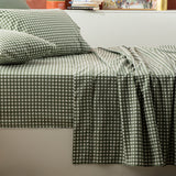 Park Avenue 175 GSM Egyptian Cotton Flannelette Bed Sheet Set - Gingham
