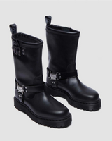 Dr. Martens Anistone Hi Rigger Leather Boots Shoes in Black Wanama 