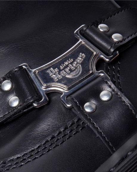 Dr. Martens Anistone Hi Rigger Leather Boots Shoes in Black Wanama 