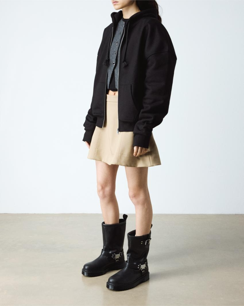 Dr. Martens Anistone Hi Rigger Leather Boots Shoes in Black Wanama 