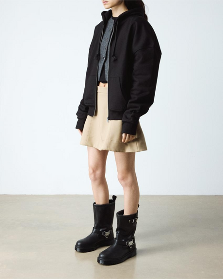Dr. Martens Anistone Hi Rigger Leather Boots Shoes in Black Wanama 