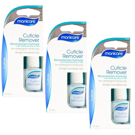 3x Manicare 12ml Cuticle Remover Flexible Nail Manicure Pedicure Grooming, White