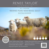Renee Taylor Australian Pure Merino Wool Kids Quilt (350 GSM, Cotton Percale Casing)