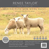 Renee Taylor Australian Pure Merino Wool Kids Quilt (550 GSM, Cotton Percale Casing)