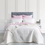 Renee Taylor Cavallo Stonewashed French Linen Quilted Coverlet Set - White (OEKO-TEX Certified Bedspread)