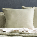 Renee Taylor Cavallo Stonewashed French Linen Quilted Coverlet Set - Jade (OEKO-TEX Certified Bedspread)