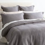 Renee Taylor Elegance Cotton Waffle Jacquard Quilt Cover Set - Fossil