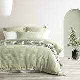 Renee Taylor Elegance Cotton Waffle Jacquard Quilt Cover Set - Moss