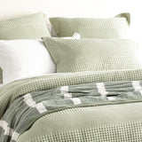Renee Taylor Elegance Cotton Waffle Jacquard Quilt Cover Set - Moss
