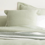 Renee Taylor Elegance Cotton Waffle Jacquard Quilt Cover Set - Moss