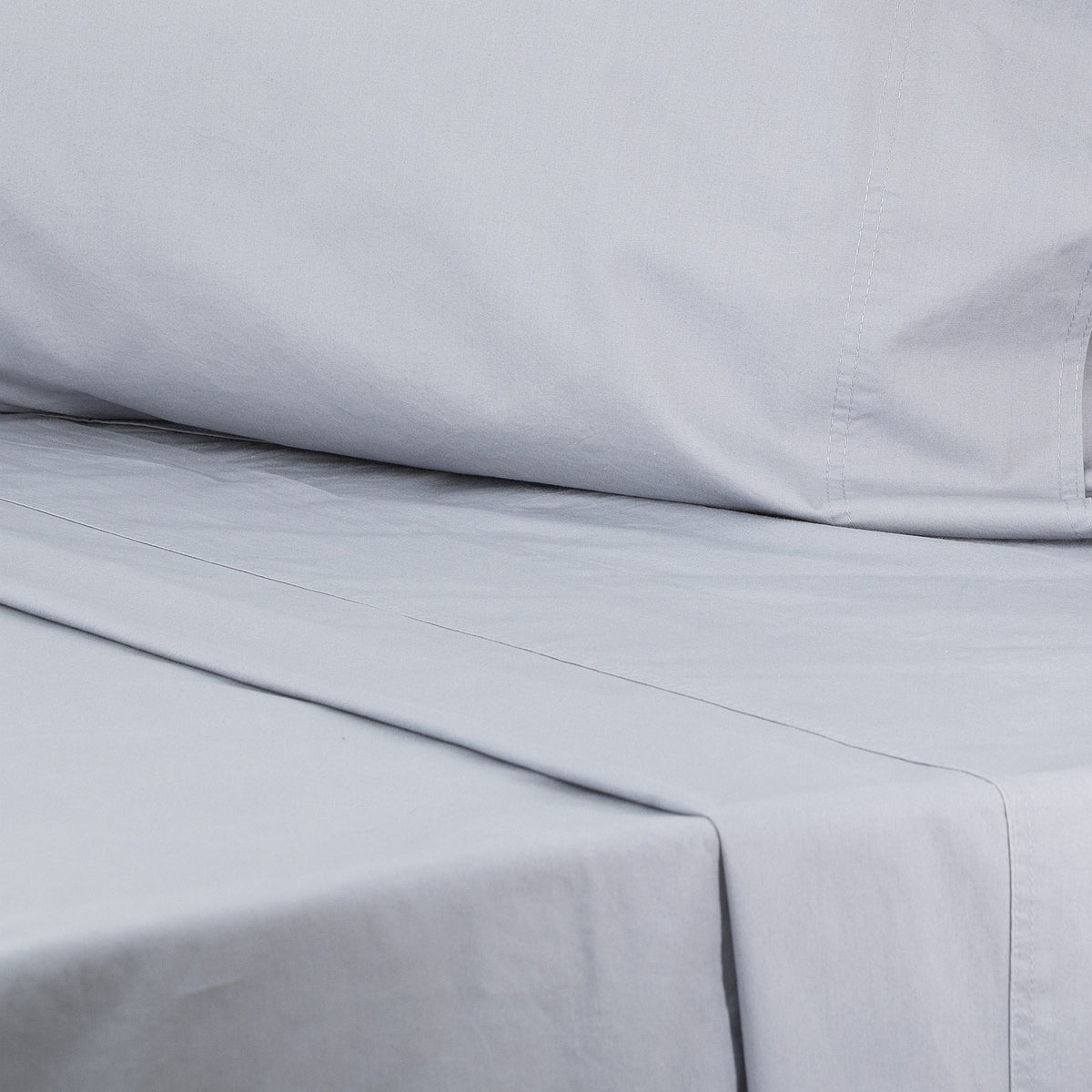 Renee Taylor Helena 300TC Stonewashed Cotton Percale Sheet Set - Dusty Blue (Vintage Wash)