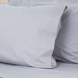 Renee Taylor Helena 300TC Stonewashed Cotton Percale Sheet Set - Dusty Blue (Vintage Wash)